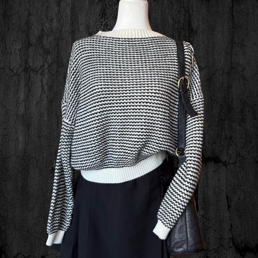 Grunge black and white sweater
